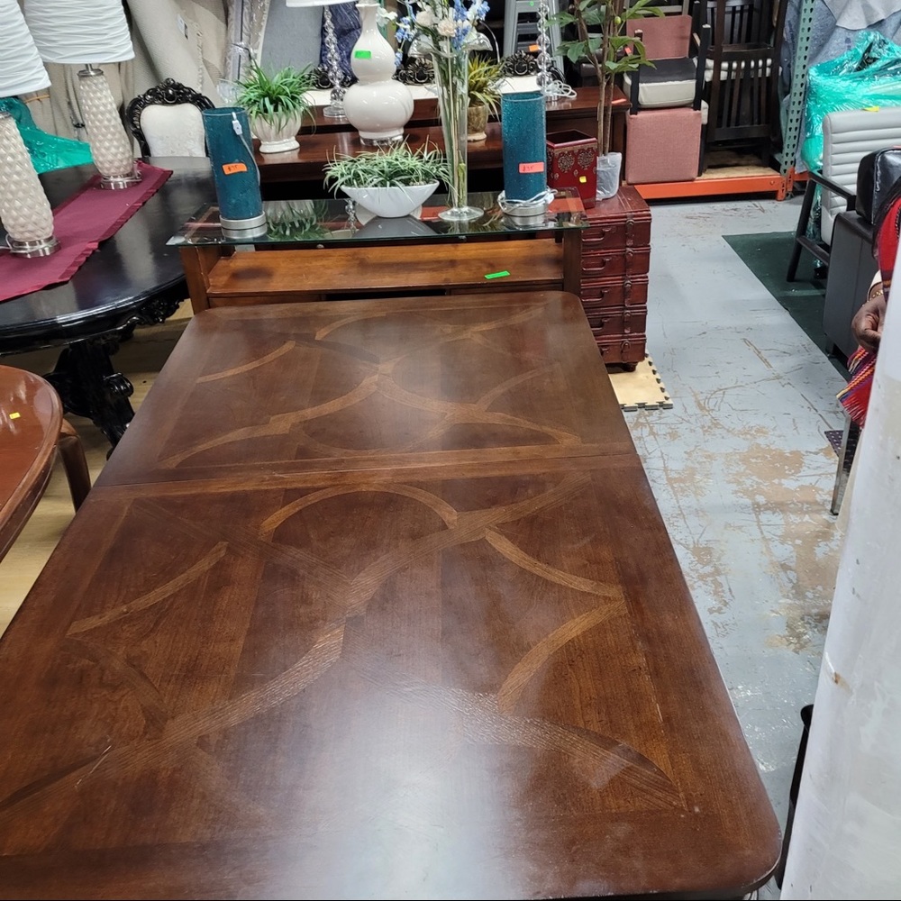 Ashley’s walnut table with seats